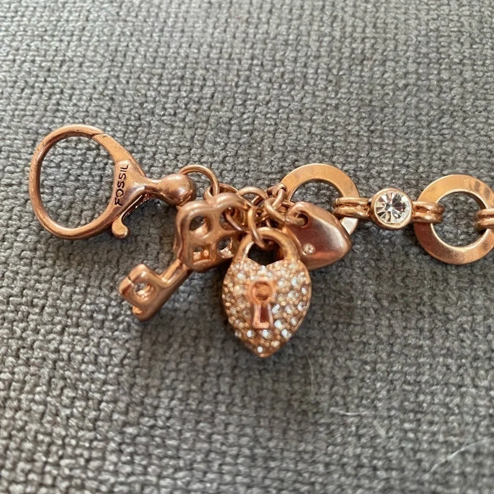 Fossil Rose Gold Charm Bracelet